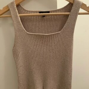 Dynamite Ribbed Knit Tank Top in Beige